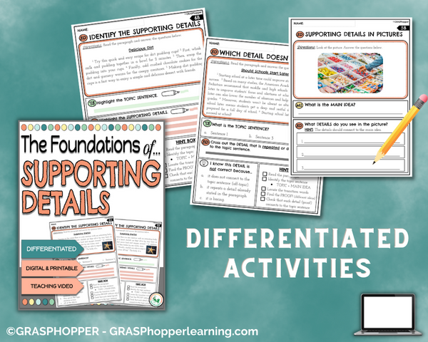 Supporting Details Differentiated activities
