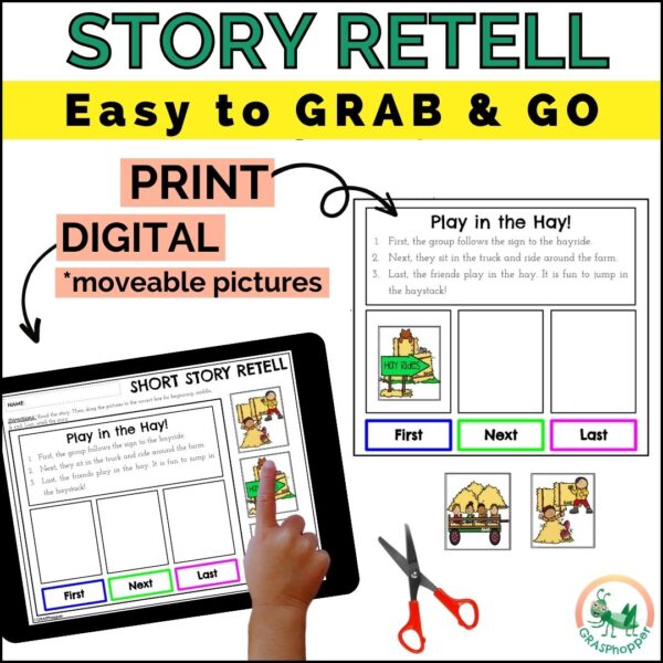 This bundle includes fall story retell activities that are easy to grab and go with print and digital options