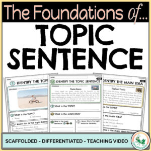 Topic Sentence activities and lessons for grades 3, 4, 5, and 6