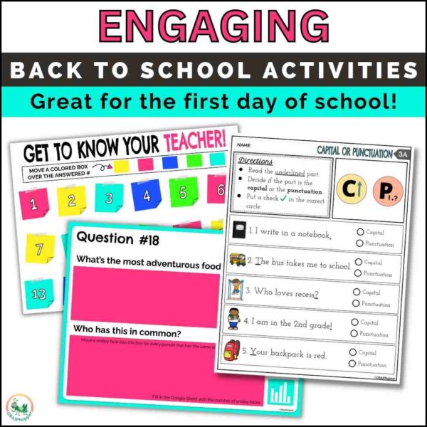 Engaging back to school activities that are great for the first day of school