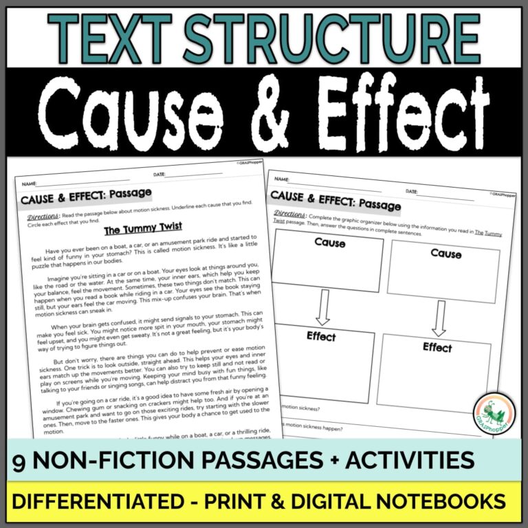 Teaching Cause and Effect Text Structure Meaning in 3rd, 4th, 5th ...